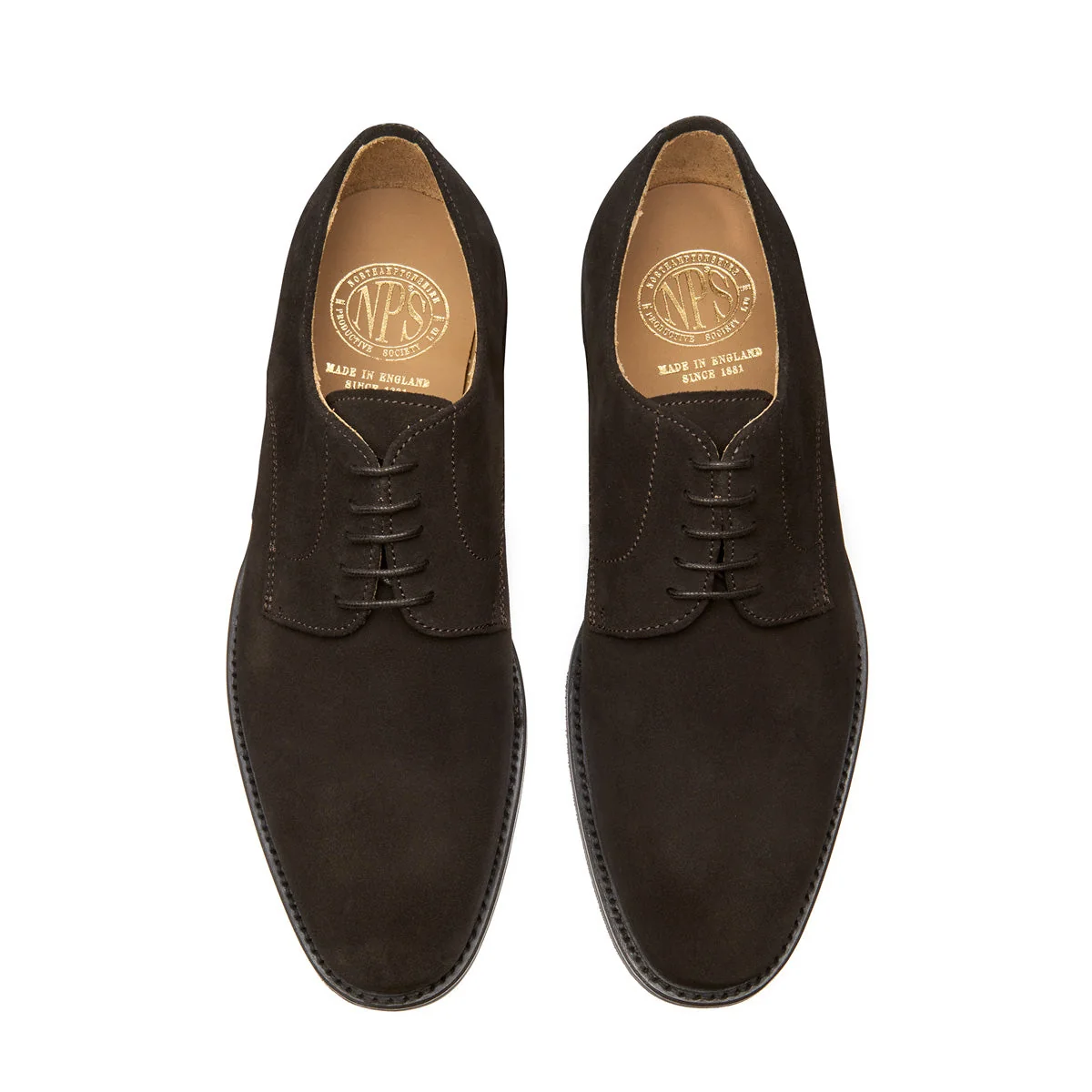 Brown Suede 5 Eye Derby Shoe - Image 4