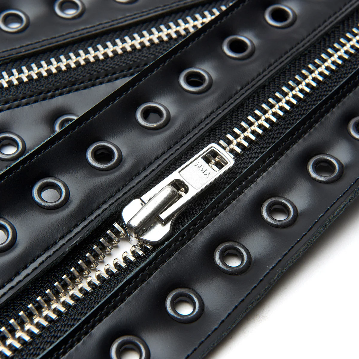 Black Hi-Shine 8 Eye Derby Boot & Zip Guard - Image 4