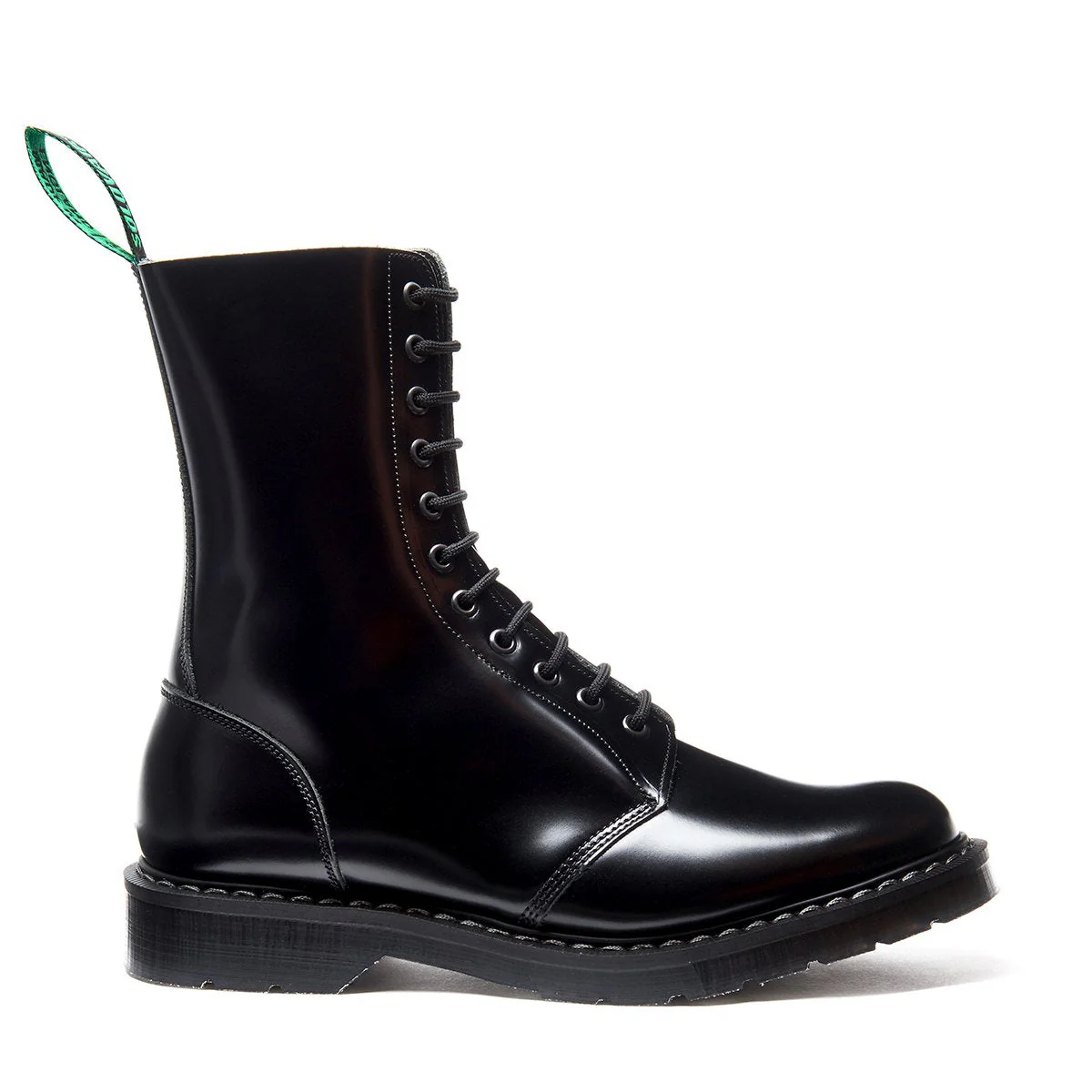 Black Hi-Shine 11 Eye Astronaut Boot