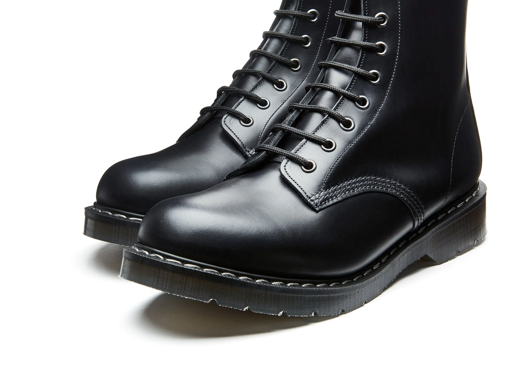 Black Hi-Shine 11 Eye Zip Derby Boot - Image 4
