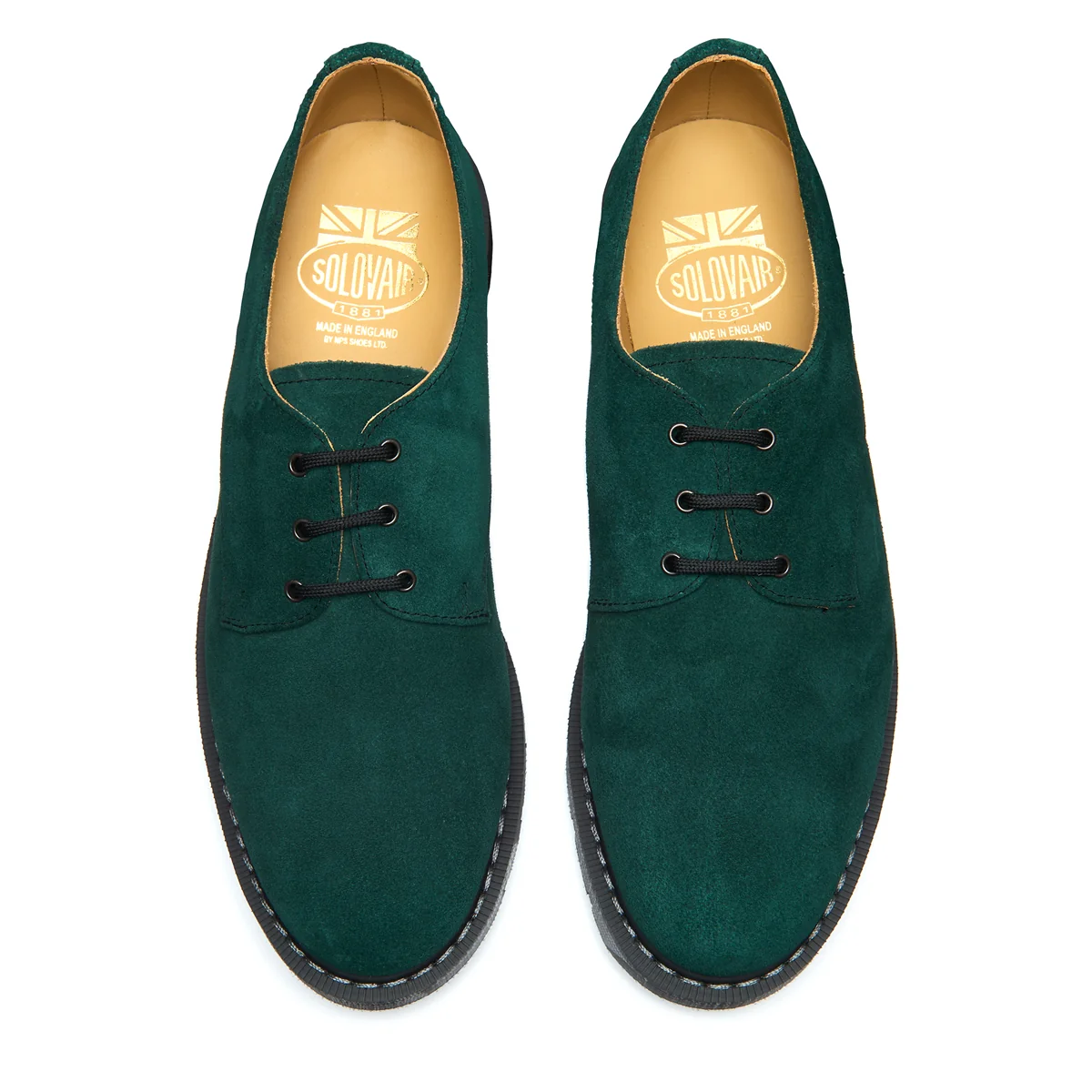 Green Suede 3 Eye Gibson Shoe - Image 3