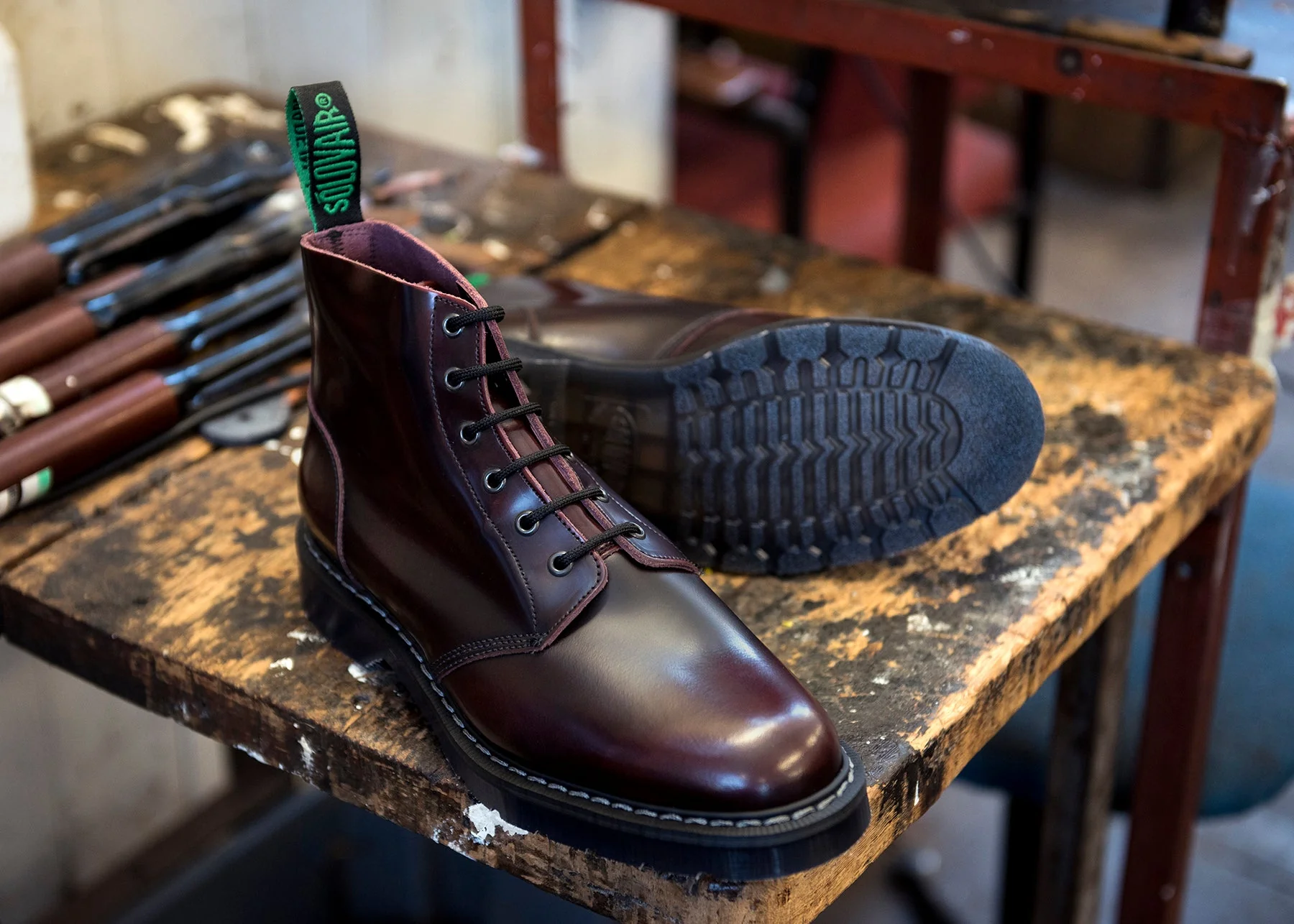 Burgundy Rub-Off 6 Eye Astronaut Boot - Image 5