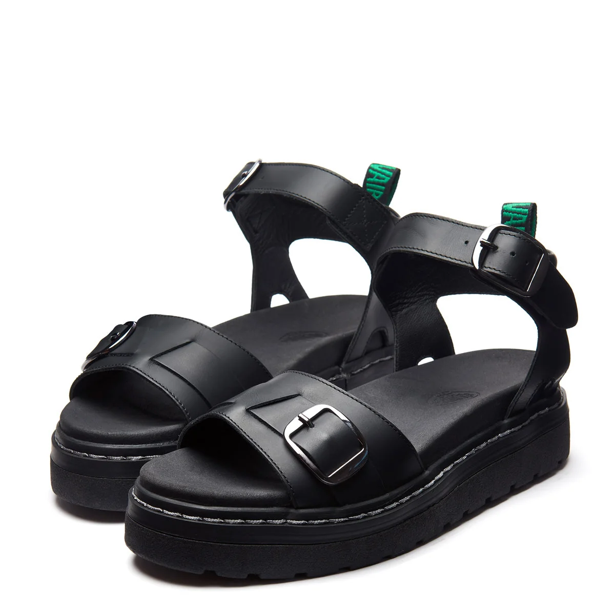 Blakesley - Black Greasy One Strap Sandal - Image 4